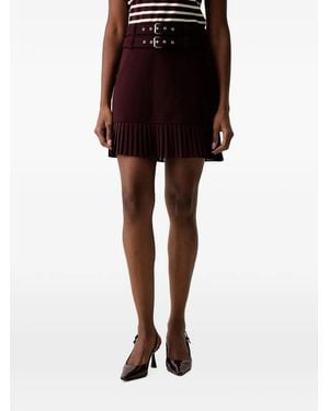 Morgan Minifalda Jano Plisada Con Hebilla Doble - Negro