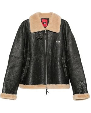 Kidsuper Veste À Imprimé Graphique Bordée De Peau Lainée - Black