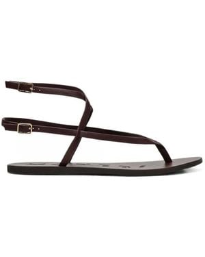 Manebí Wrap-Around Thong Sandals - Brown