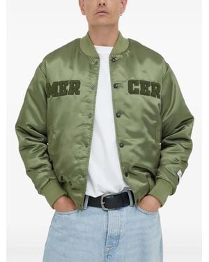 The Mercer Brand Satin Varsity Jacket - Green