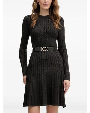 Guess Textured Belted Mini Dress - Black