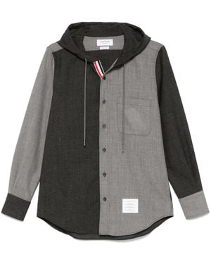 Thom Browne Fresco Funmix Hooded Shirt - Black