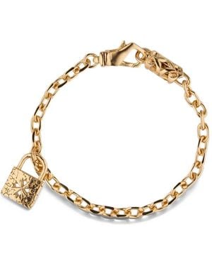Emanuele Bicocchi Bracciale A Catena Con Lucchetto Inciso - Metallizzato