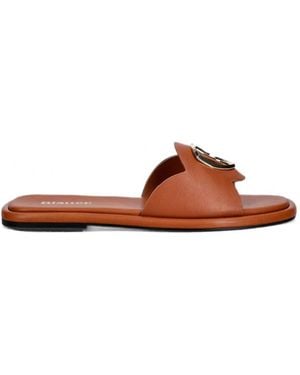 Blauer Moody01 Logo-Plaque Leather Sandals - Brown