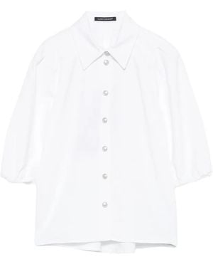 Luisa Cerano Puff-Sleeve Blouse - White