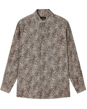 Emporio Armani Animal-Print Shirt - Grey