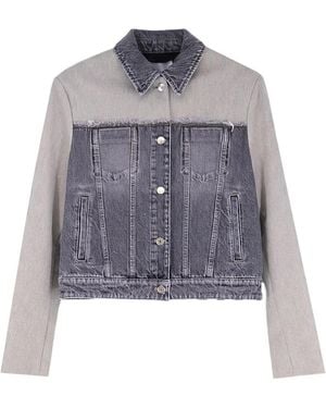 Stella McCartney Frayed Panelled Jacket - Blue