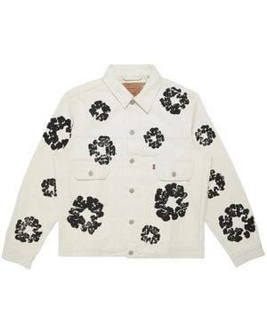 DENIM TEARS X Levi's Wreath-Print Denim Jacket - White
