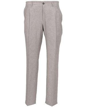 Isaia Pleated Tailored Pants - Gray