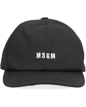 MSGM Baseballkappe Mit Logo-Stickerei - Schwarz