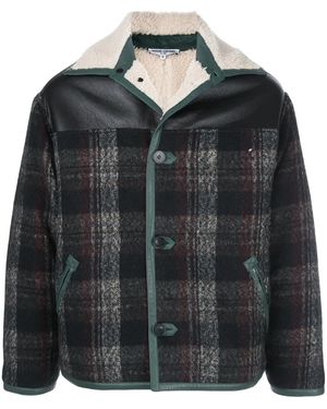 Opening Ceremony Tartan-Check Shearling-Collarjacket - Black