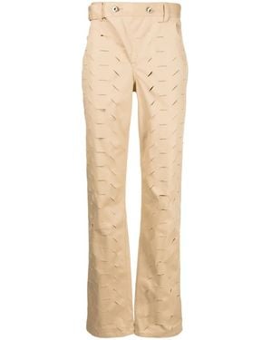 JUNTAE KIM Pantalon Droit À Effet Usé - Neutre