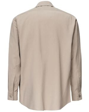 Giuliano Galiano Zip-Front Patch-Pocket Shirt - Natural