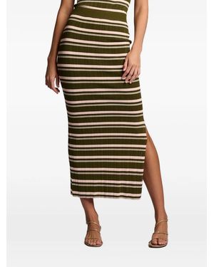 Hevron Peony striped skirt - Verde