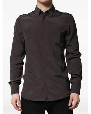Dolce & Gabbana Silk Long-Sleeve Shirt - Black