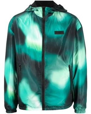 KARL LAGERFELD Tie-Dye Reversible Windbreaker - Green
