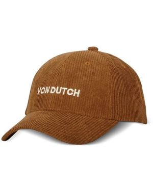 Von Dutch Casquette En Velours Côtelé À Logo Brodé - Brown