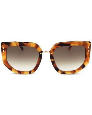 Isabel Marant Tortoiseshell-Effect Geometric-Frame Sunglasses - Brown
