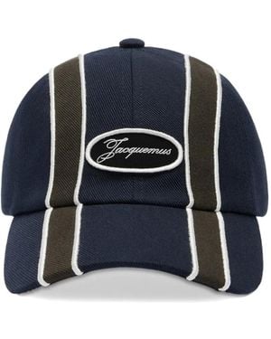 Jacquemus La Casquette Aero Striped Logo-Patch Cap - Blue