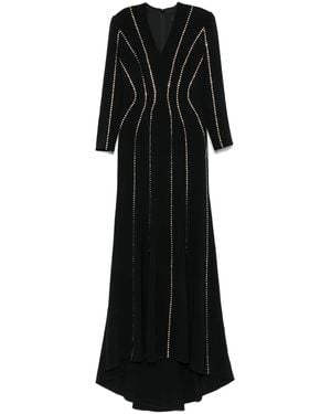 Jenny Packham Crystal-embellishment V-neck maxi dress - Schwarz