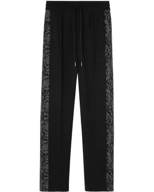 Versace Barocco Jacquard Straight-Leg Pants - Black