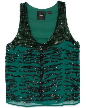 Pinko Nanterre スパンコール トップ - グリーン