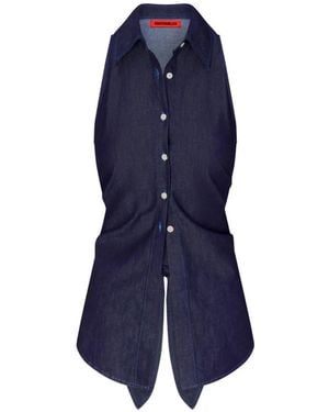 Simon Miller Loch Sleeveless Buttoned Top - Blue