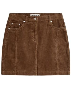 Minimum Sally Corduroy Mini Skirt - Brown