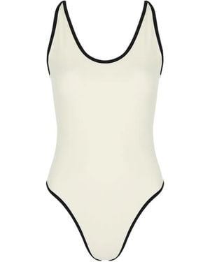 SOLAQUA Swim I Contrast-Trim Swimsuit - Natural