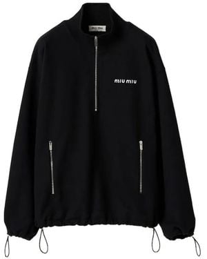Miu Miu Sudadera De Vellón - Negro