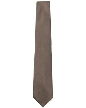 BOSS Textured Silk Tie - White