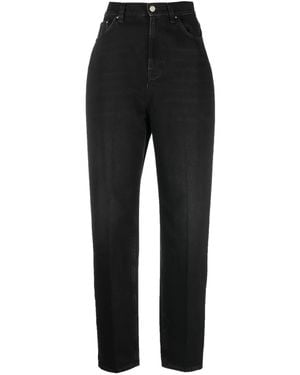 TOTEME Faded Tapered Organic Cotton Jeans - Black