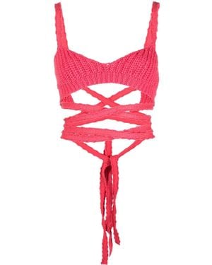 Alanui Palm Springs Knitted Top - Red