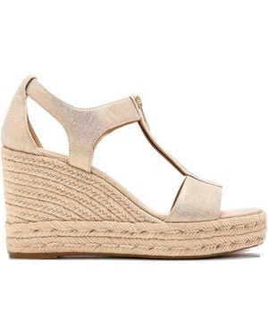 Michael Kors 100Mm Berkley Zip-Front T-Bar Espadrilles - Natural