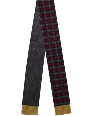 Etro Wool And Silk Scarf With Metal Fringing And Two Motifs - White