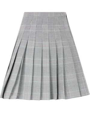 Moschino Prince Of Wales Check-Pattern Mini Pleated Skirt - Grey