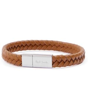 Paul Smith Geflochtenes Lederarmband - Braun
