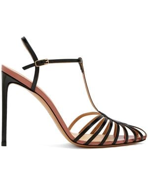 Francesco Russo T-Strap Cage Sandals - Black