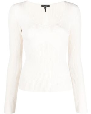 Rag & Bone U-Neck Long-Sleeved Top - White