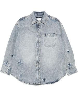 Ksubi Klassic Kraftwerk Denim Blouse Verfraaid Met Kruis - Blauw
