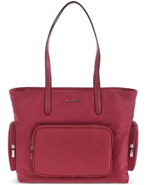 Michael Kors Logo-Plaque Zip-Pocket Tote Bag - Red