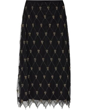 AllSaints Ilka Beaded Midi Skirt - Black
