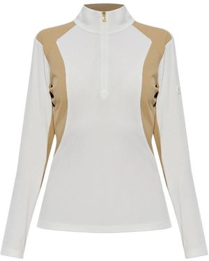 Bogner Jersey de canalé Benja con cremallera - Blanco