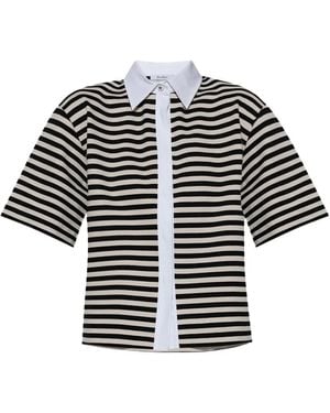 Max Mara Camisa de manga corta a rayas - Negro