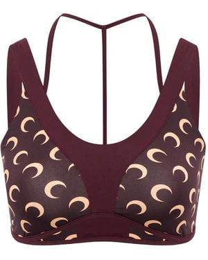 Marine Serre Athleisure Bh-Top Mit Mond-Print - Lila