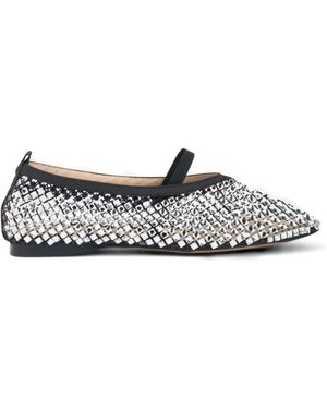 Twentyfourhaitch Bounty Rhinestone-Embellished Ballet Flats - White