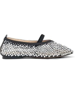 Twentyfourhaitch Bounty Rhinestone-Embellished Ballet Flats - White