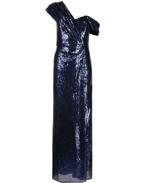 Badgley Mischka オープンショルダー ドレス - ブルー