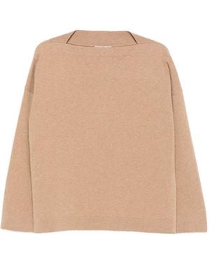 Dusan Boat-Neck Dropped-Shoulder Jumper - Natural