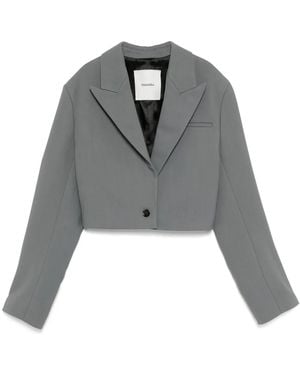 Nanushka Cropped Boxy Fit Blazer - Gray